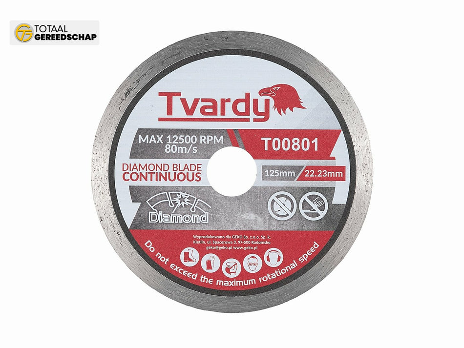 Continuous rim diamond blade 125x7.5x22.23mm