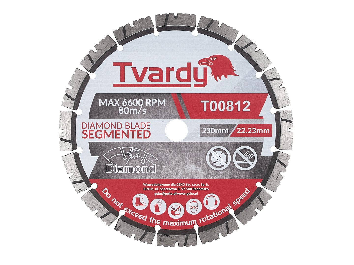Gegolfd/segment diamantzaagblad 230x12x22.23mm