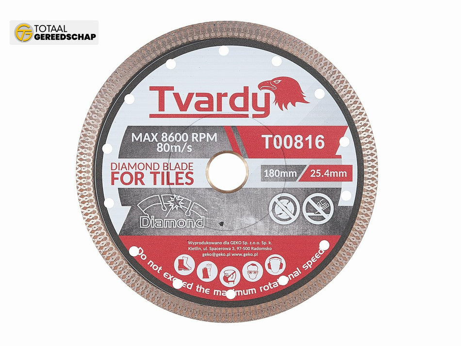 Continuous rim diamond blade 180x10x25.4/22.23mm