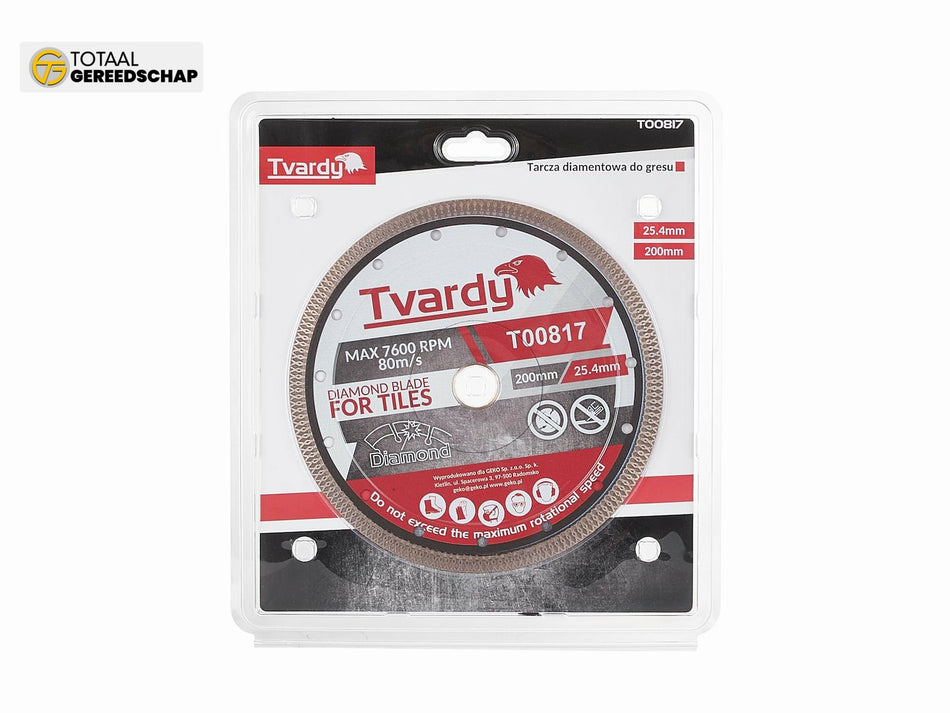 Continuous rim diamond blade 200x10x25.4/22.23mm