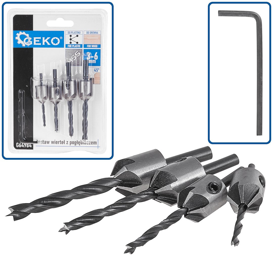 5 stuks verzinkboorbitset