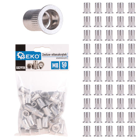 50 stuks M8 1-3.5 aluminium popnagmoeren set