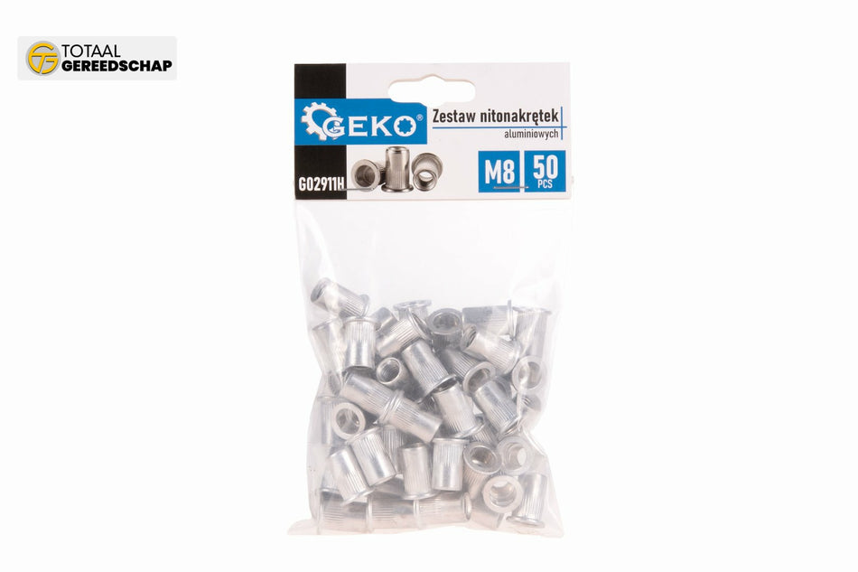 50pcs M8 1.0-3.5 aluminium rivet nuts set