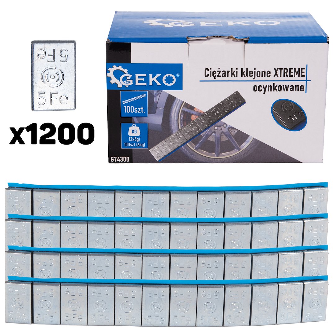 Zelfklevende wielgewichten strips XTREME 100x12x5g verzinkt (6kg)