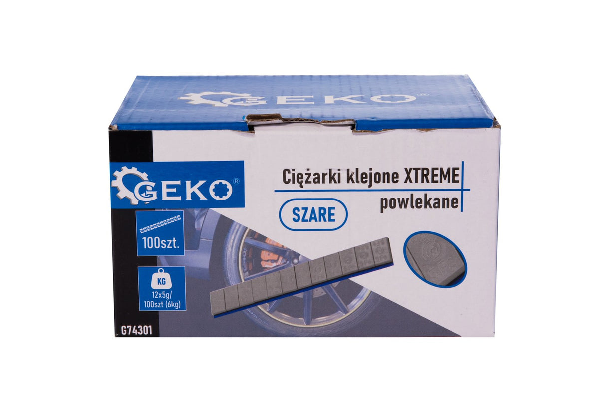 Zelfklevende wielgewichten strips XTREME 100x12x5g grijs gecoat (6kg)