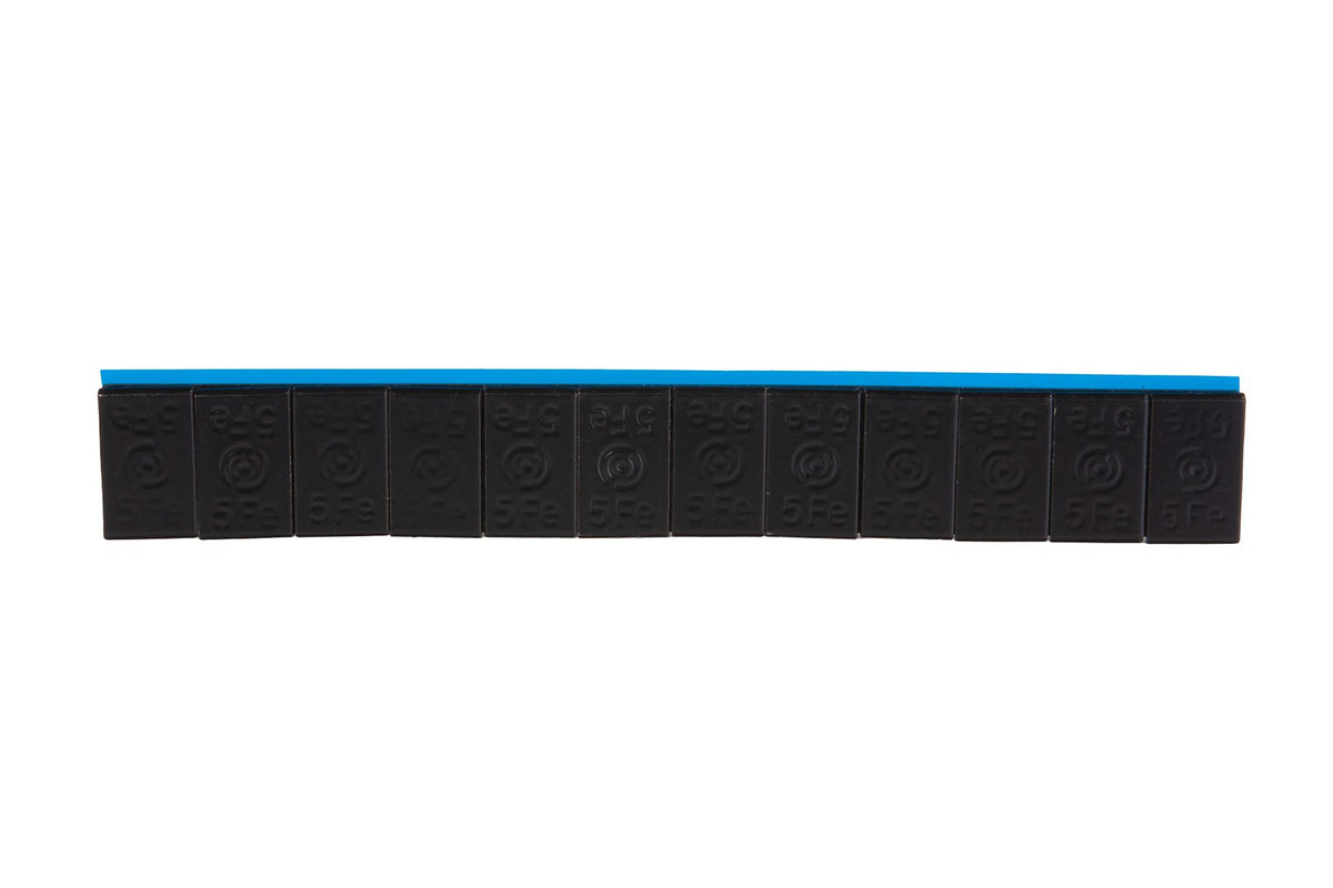 Zelfklevende wielgewichten strips XTREME 100x12x5g zwart gecoat (6kg)
