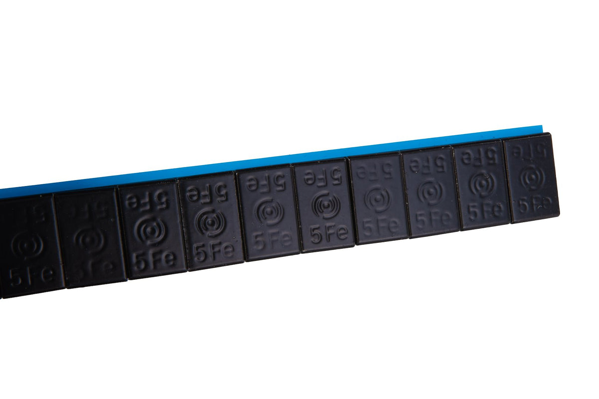 Zelfklevende wielgewichten strips XTREME 100x12x5g zwart gecoat (6kg)