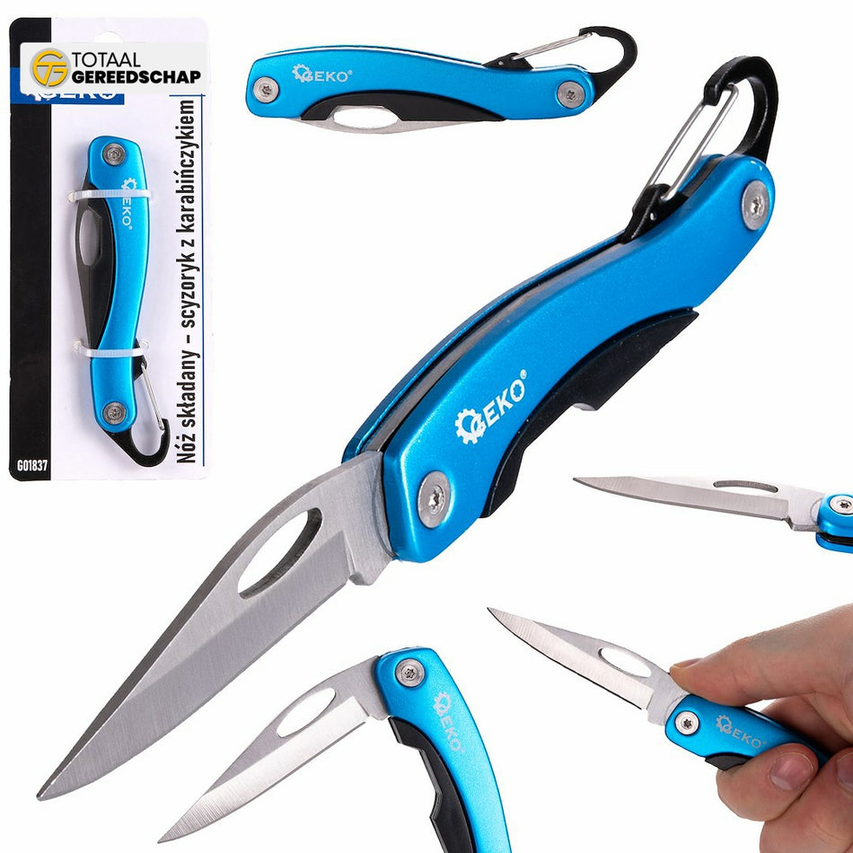 Folding pocket knife with carabiner