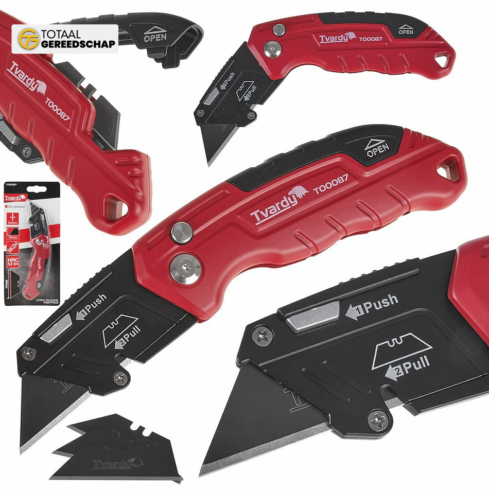 Folding knife with trapezoidal blade FASTFOLD 60x19x0.6mm SK2H TVARDY