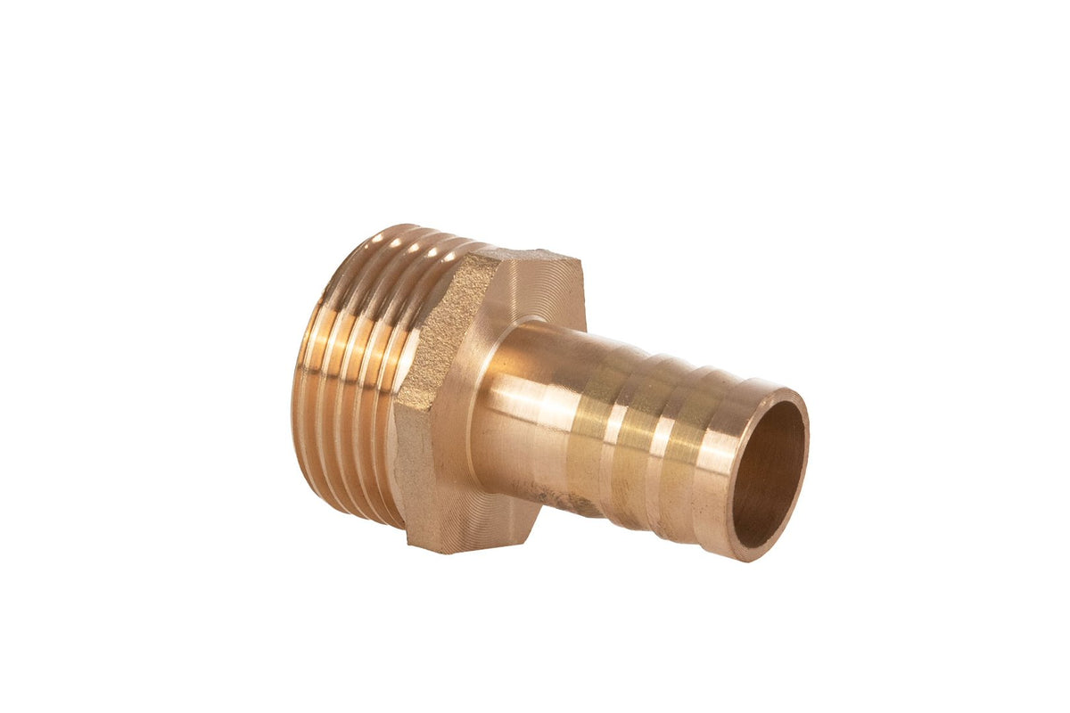 Messing verbinding voor 19mm slang – buitendraad 1”