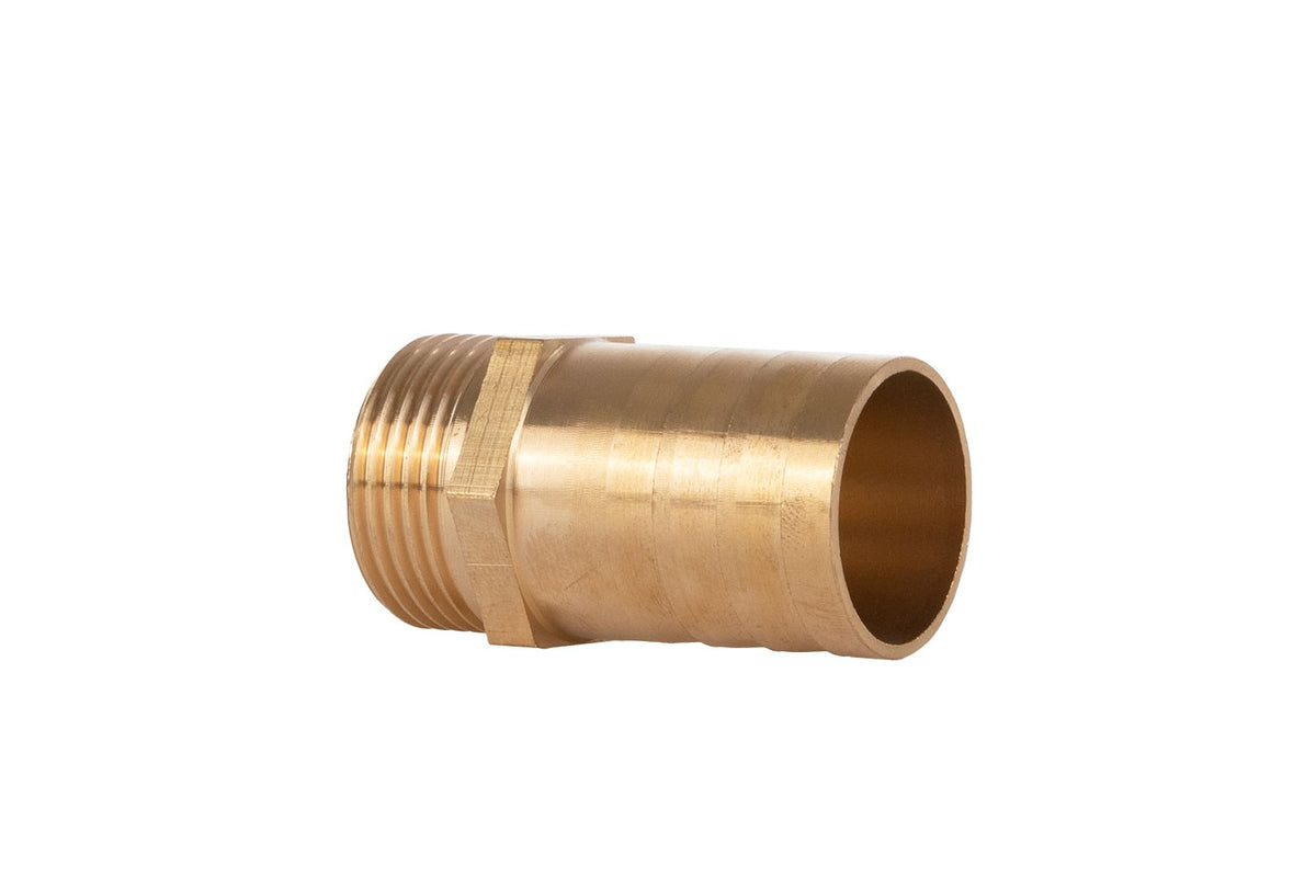 Messing verbinding voor 25mm slang – buitendraad 3/4”