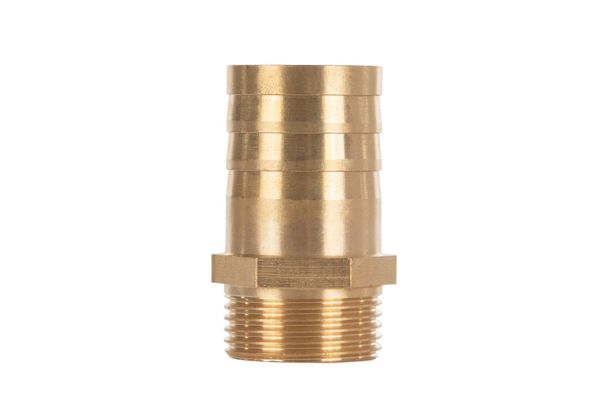 Messing verbinding voor 25mm slang – buitendraad 3/4”