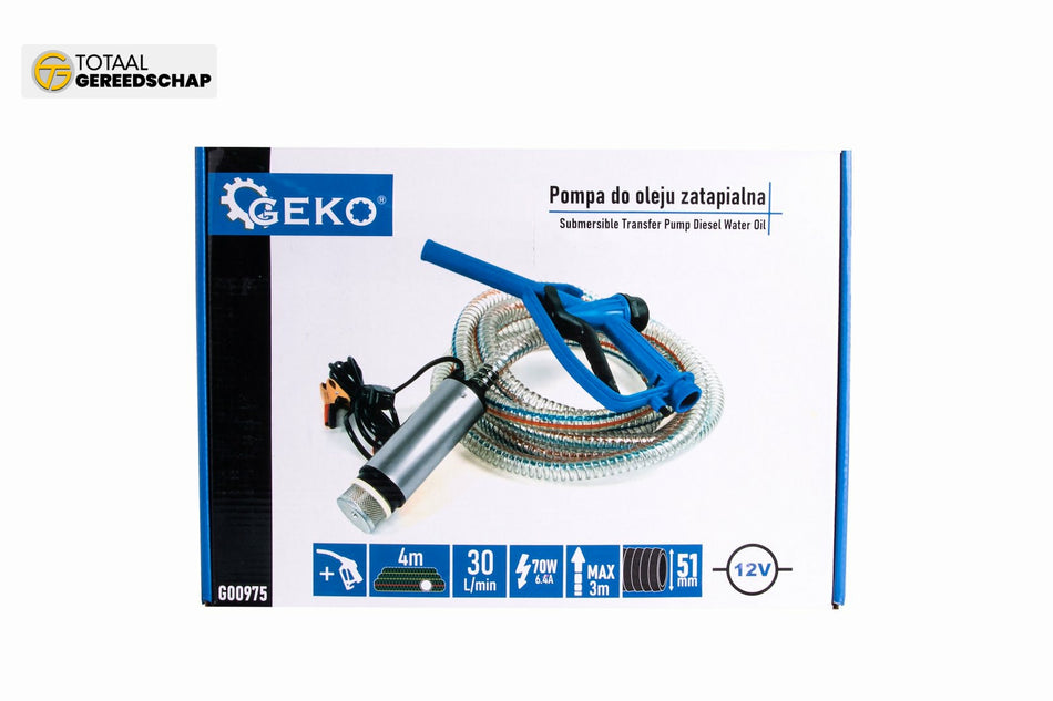 Oil pump 12V 51mm with 4m hose and gun