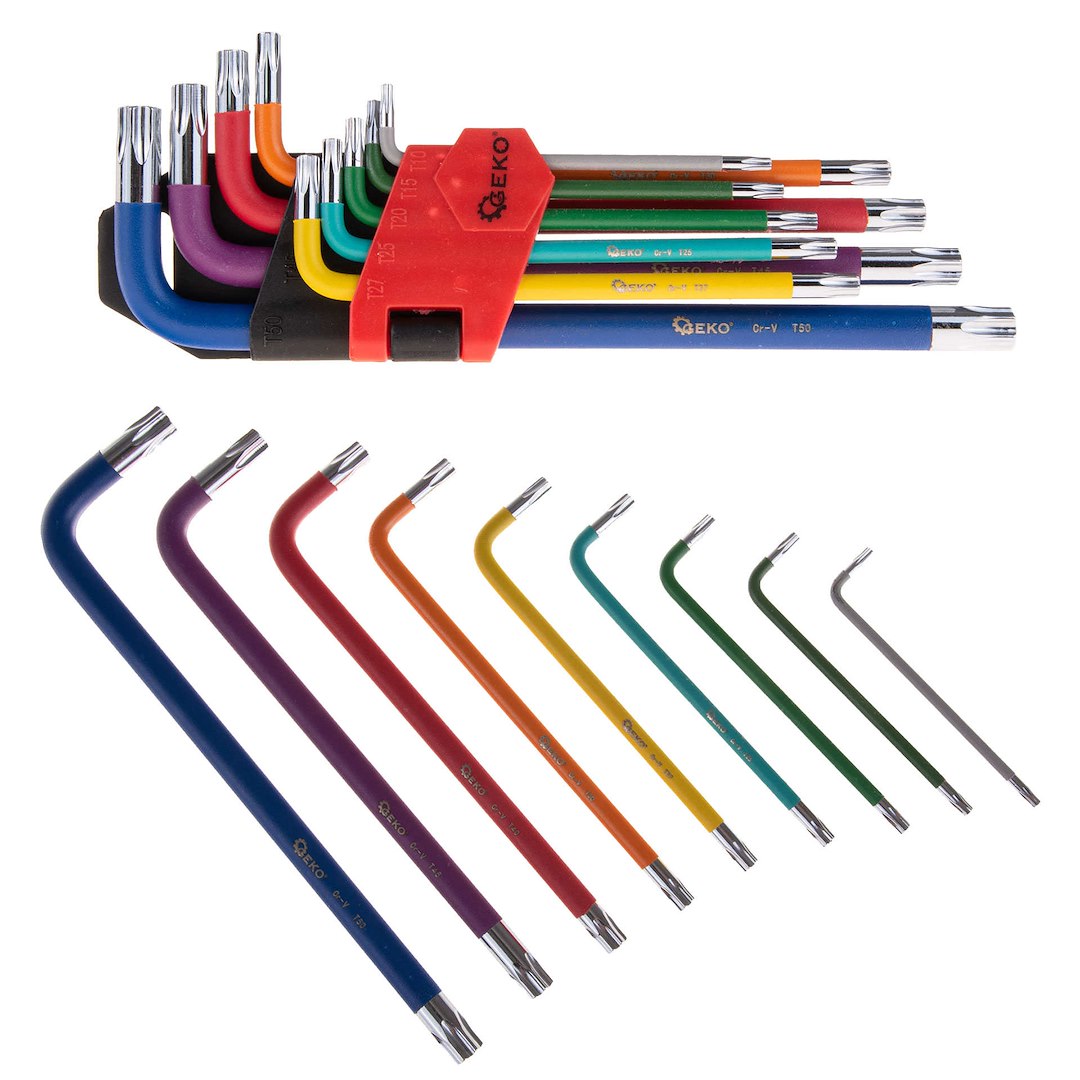 9-delige gekleurde Torx-sleutelset CrV-materiaal