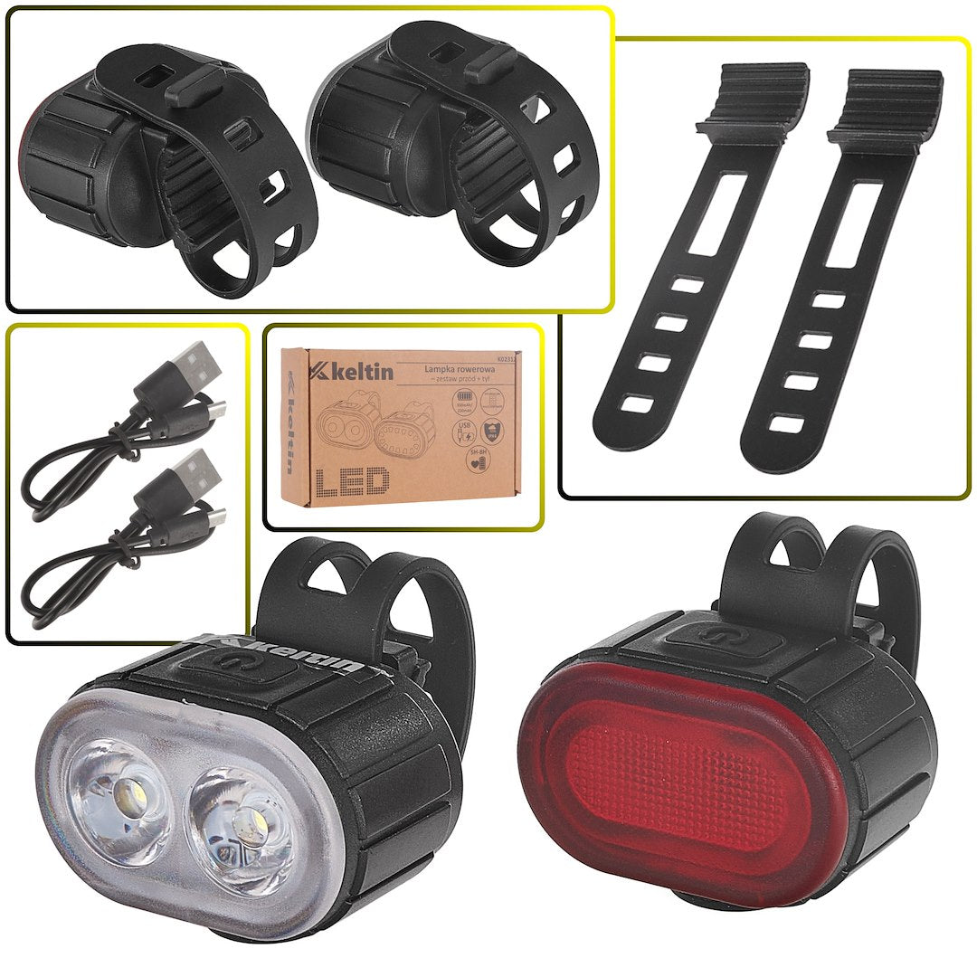 Waterdichte fietslamp set USB IPX4