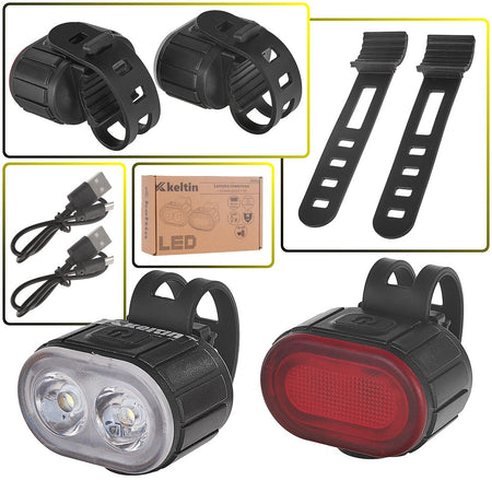 Waterdichte fietslamp set USB IPX4