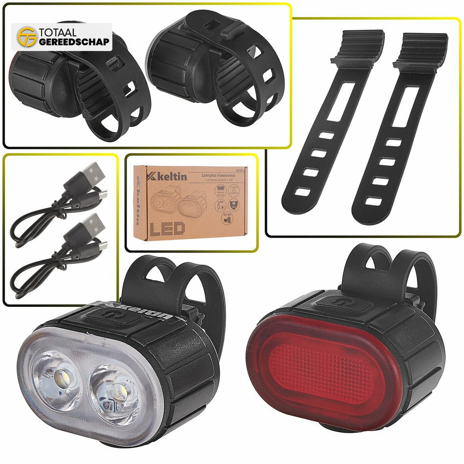 Waterproof bicycle light set USB IPX4