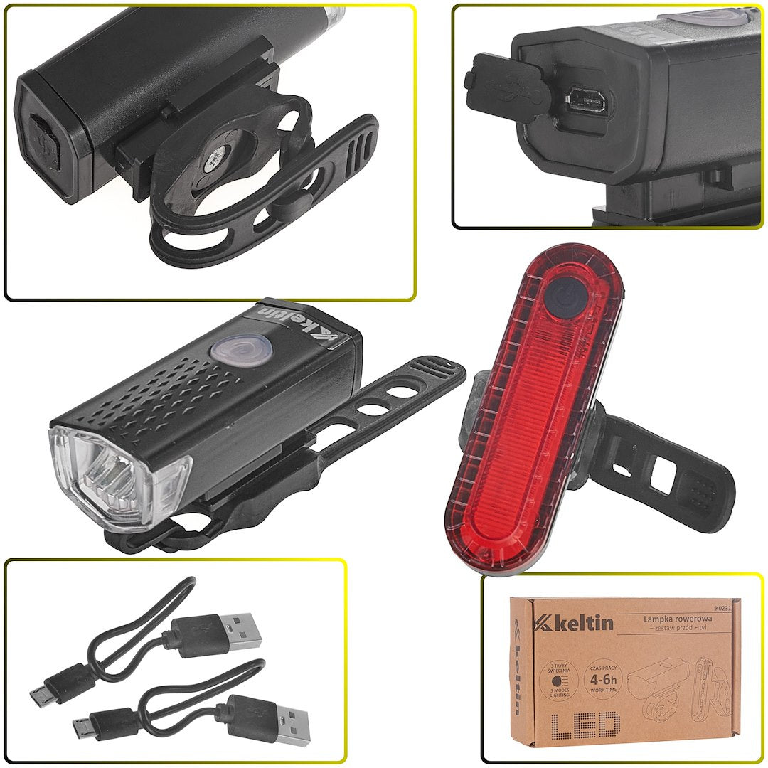Waterdichte fietslamp set USB IP54