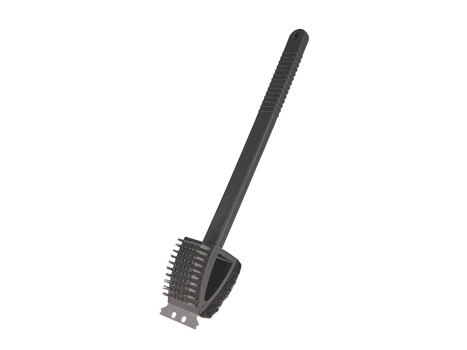 3-in-1 barbecueborstel met schraper en spons