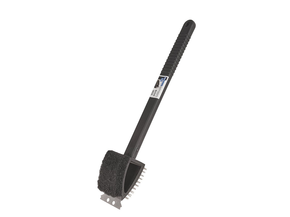 3-in-1 barbecueborstel met schraper en spons