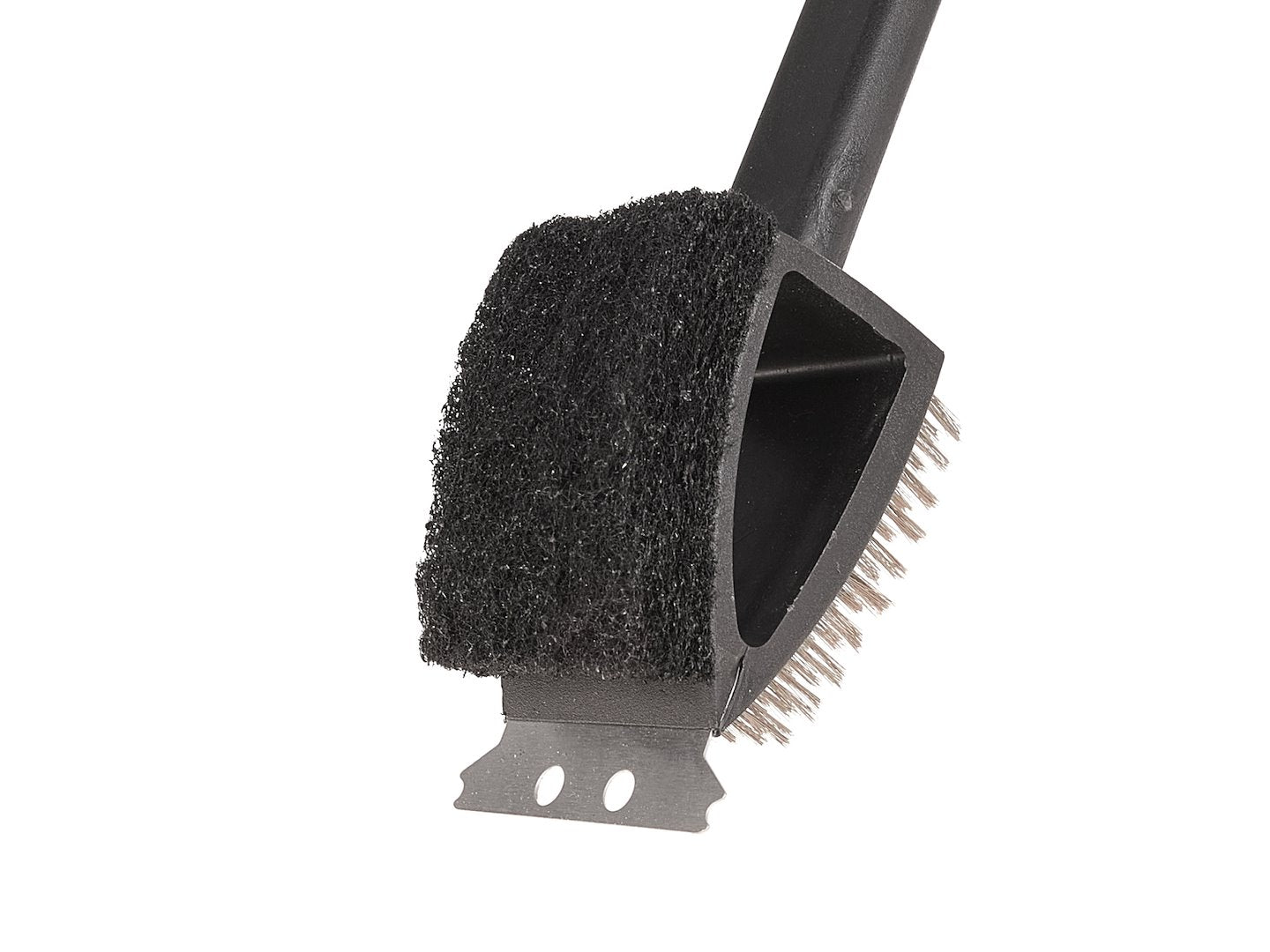 3-in-1 barbecueborstel met schraper en spons