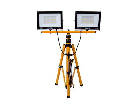 LED-schijnwerper 2x100W met telescoop-bouwstatief – koud wit 6500K