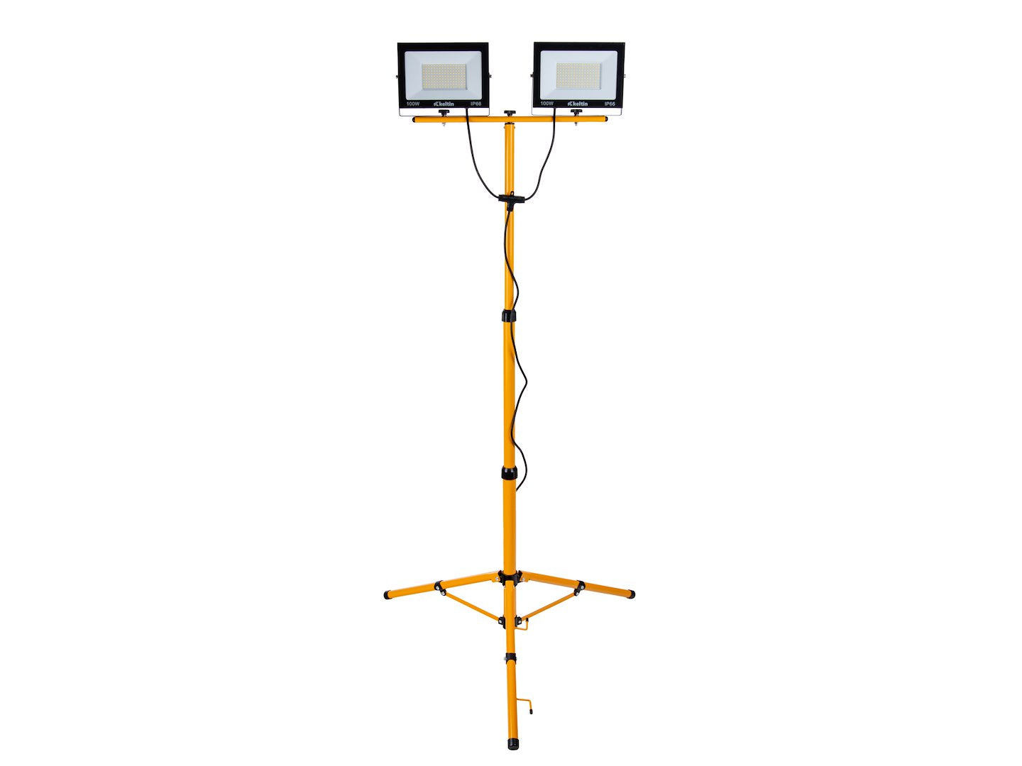 LED-schijnwerper 2x100W met telescoop-bouwstatief – koud wit 6500K