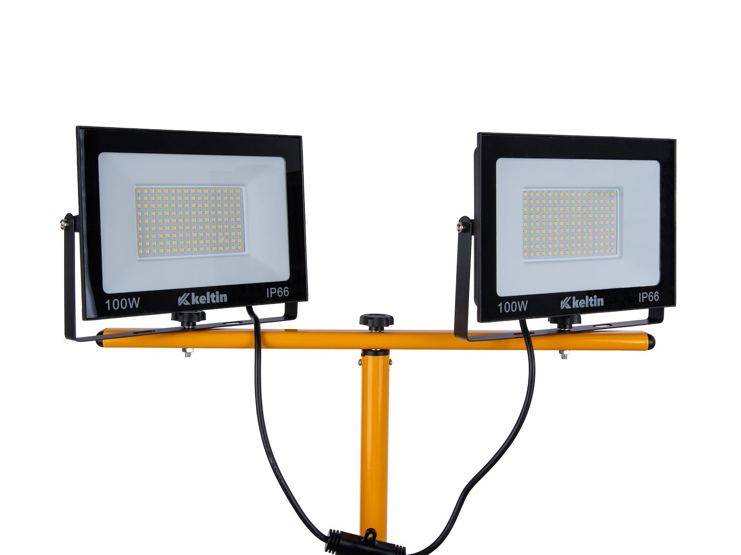 LED-schijnwerper 2x100W met telescoop-bouwstatief – koud wit 6500K