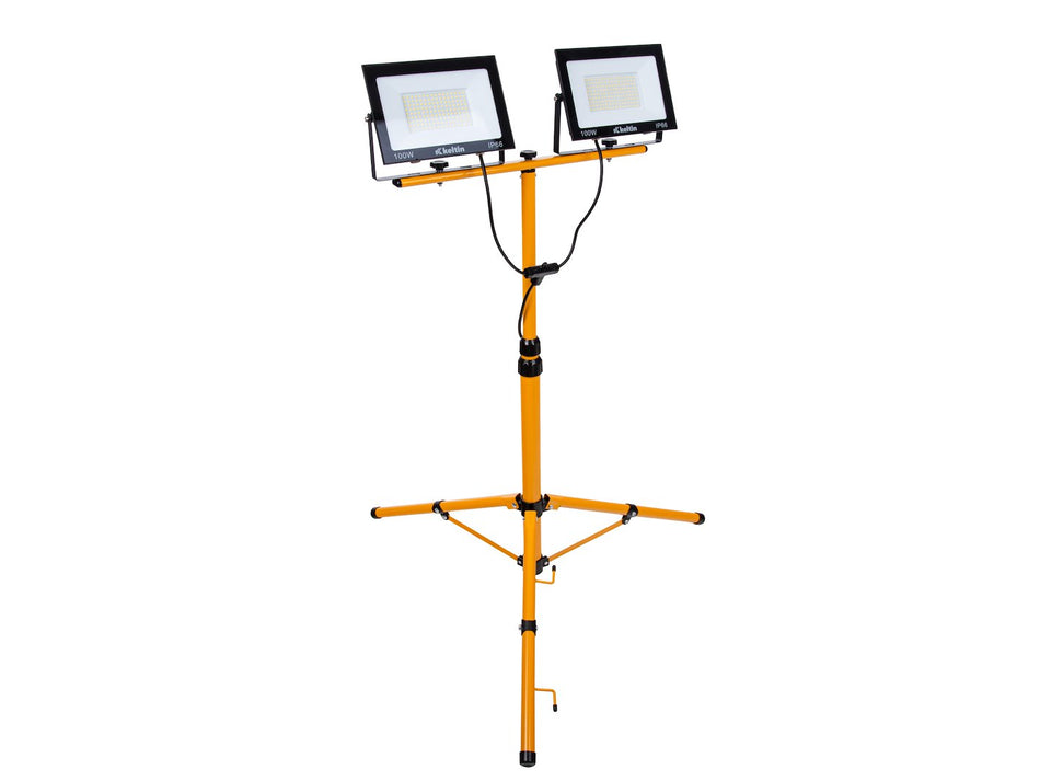 LED-schijnwerper 2x100W met telescoop-bouwstatief – neutraal wit 4500K