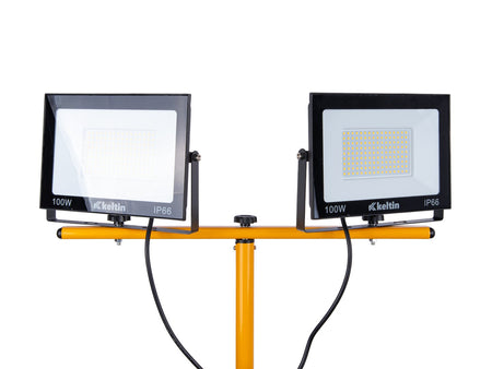LED-schijnwerper 2x100W met telescoop-bouwstatief – neutraal wit 4500K