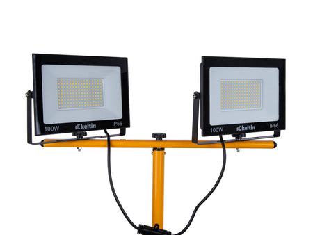 LED-schijnwerper 2x100W met telescoop-bouwstatief – neutraal wit 4500K
