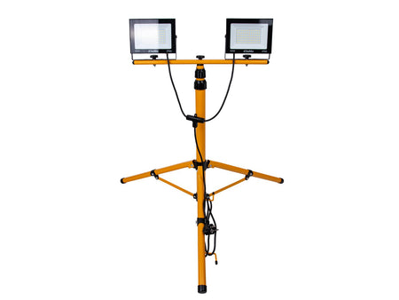LED-schijnwerper 2x50W met telescoop-bouwstatief – koud wit 6500K