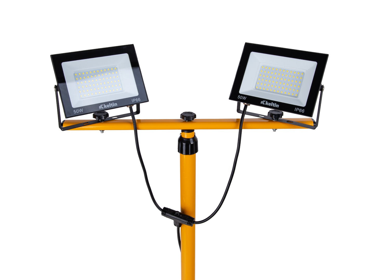 LED-schijnwerper 2x50W met telescoop-bouwstatief – koud wit 6500K
