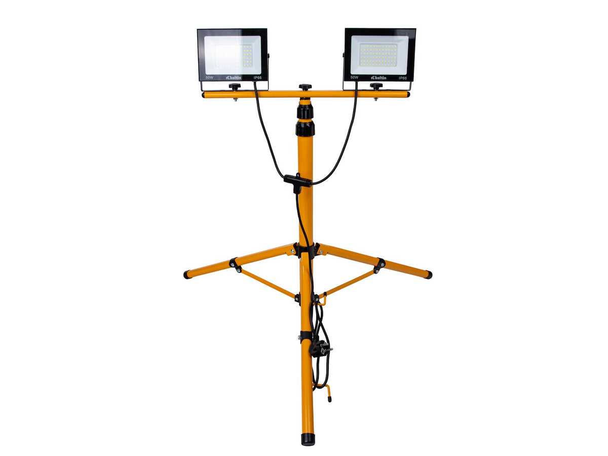 LED-schijnwerper 2x50W met telescoop-bouwstatief – neutraal wit 4500K