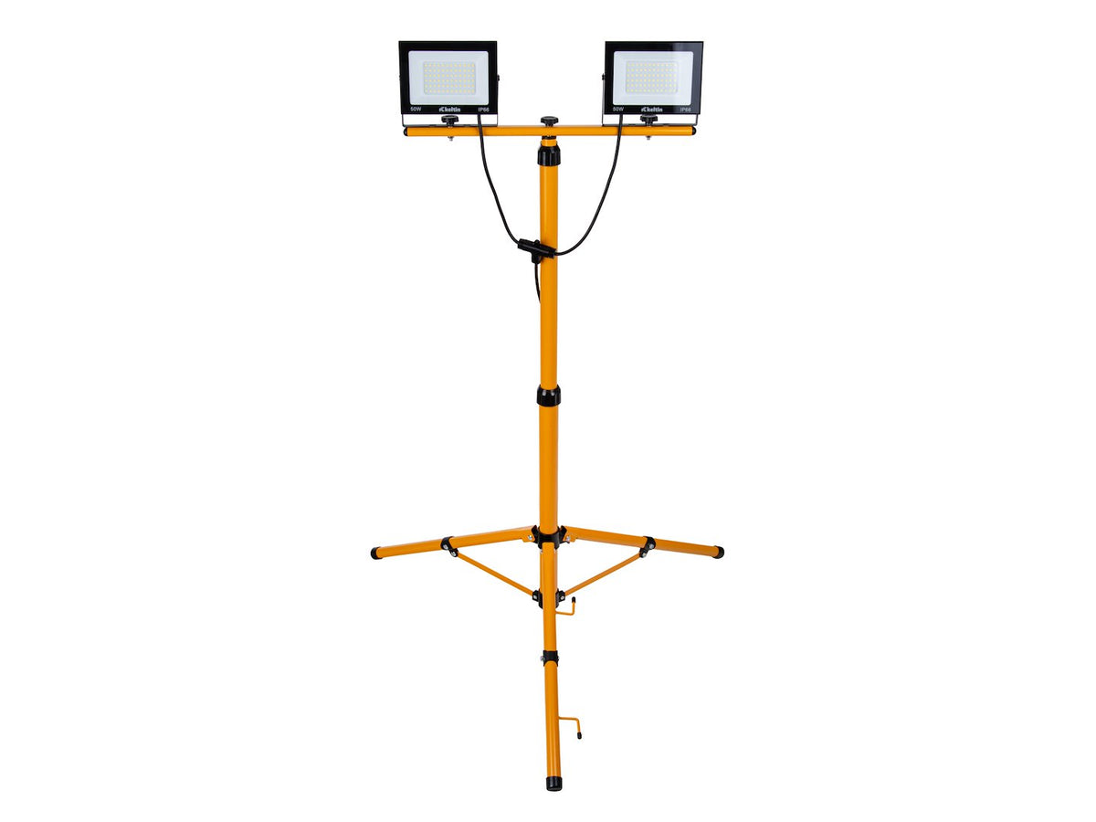 LED-schijnwerper 2x50W met telescoop-bouwstatief – neutraal wit 4500K