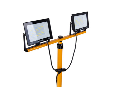 LED-schijnwerper 2x50W met telescoop-bouwstatief – neutraal wit 4500K
