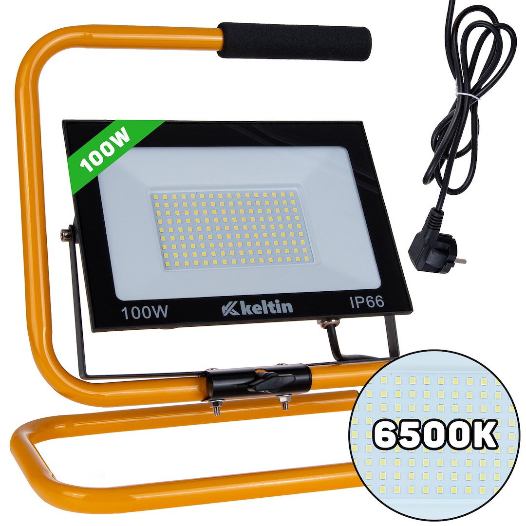 LED-schijnwerper 100W met bouwstatief – koud wit 6500K