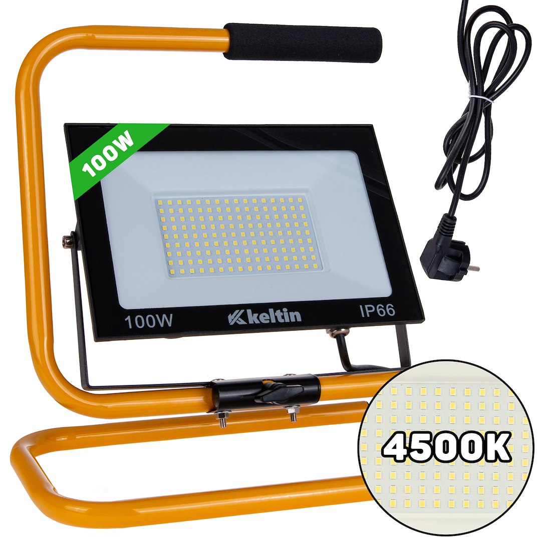 LED-schijnwerper 100W met bouwstatief – neutraal wit 4500K