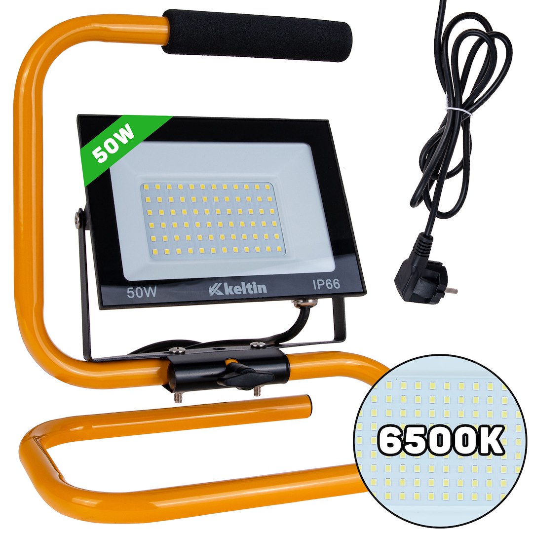 LED-schijnwerper 50W met bouwstatief – koud wit 6500K