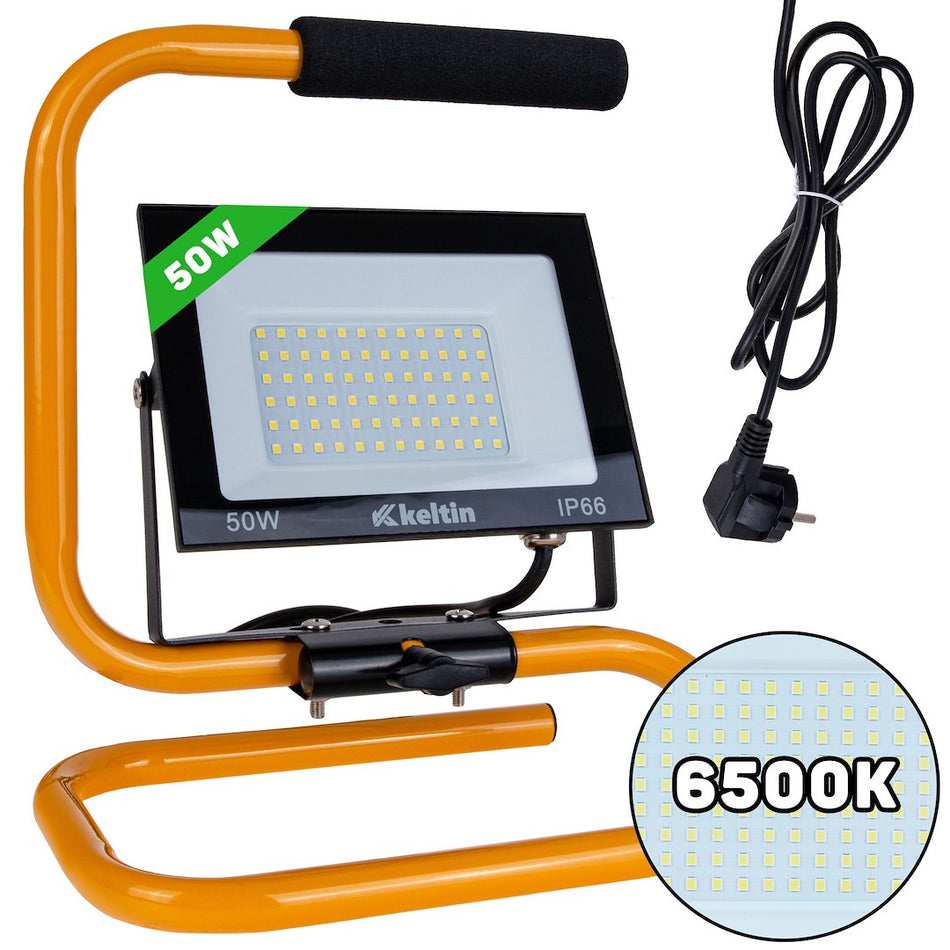LED-schijnwerper 50W met bouwstatief – koud wit 6500K