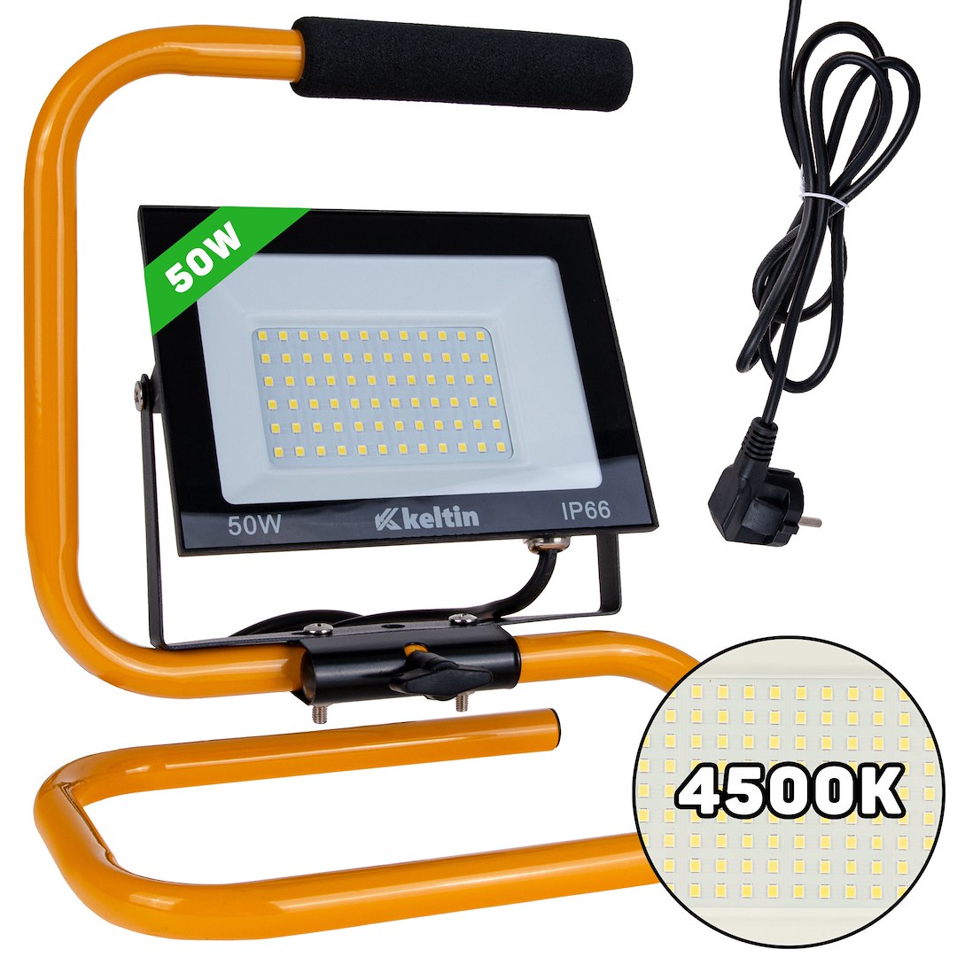 LED-schijnwerper 50W met bouwstatief – neutraal wit 4500K