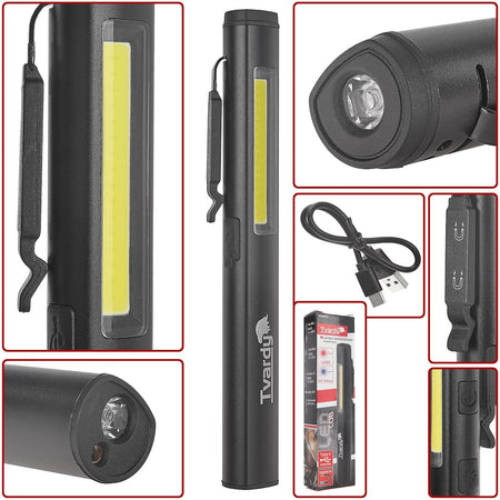 Werkplaatslamp met magneet LED COB 5W + 3W UV-laser 800mAh 400lm IP44