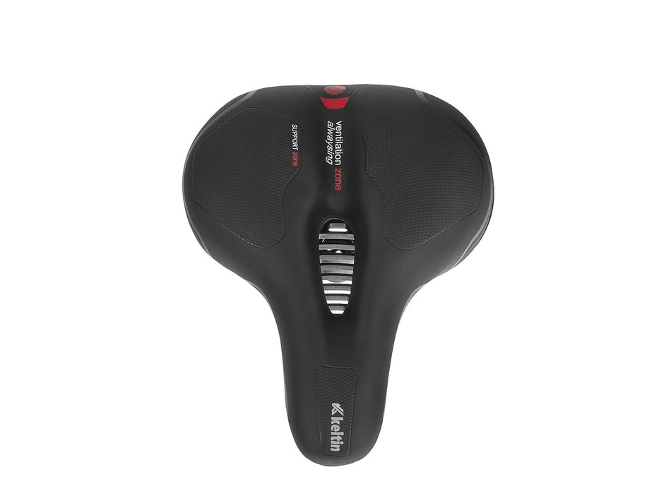 Comfort schuim fietszadel met reflecterende veiligheidsstrip