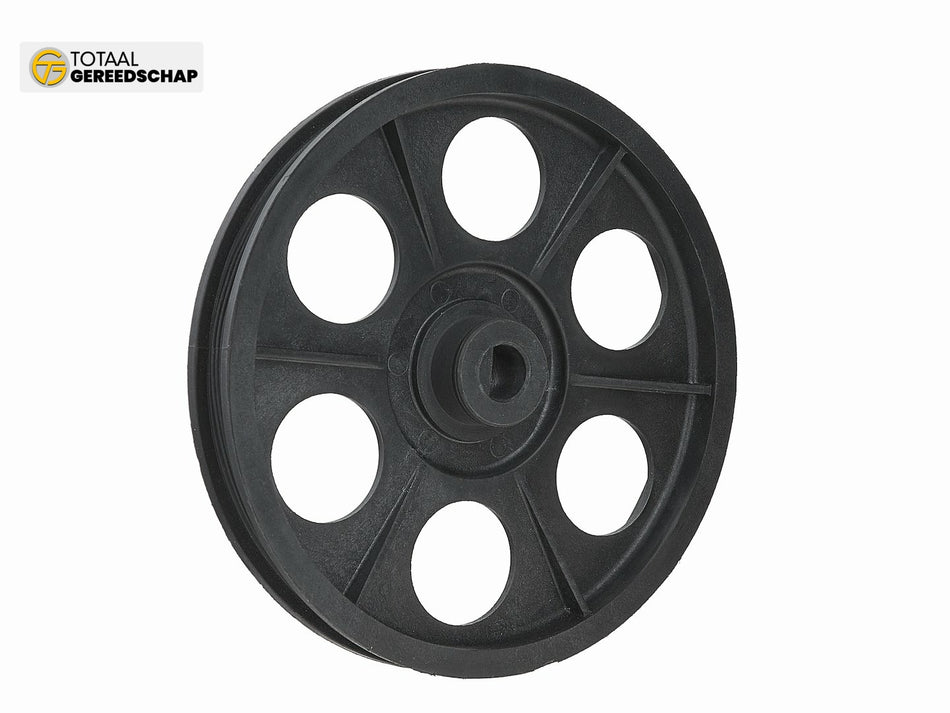 Plastic pulley for concrete mixers