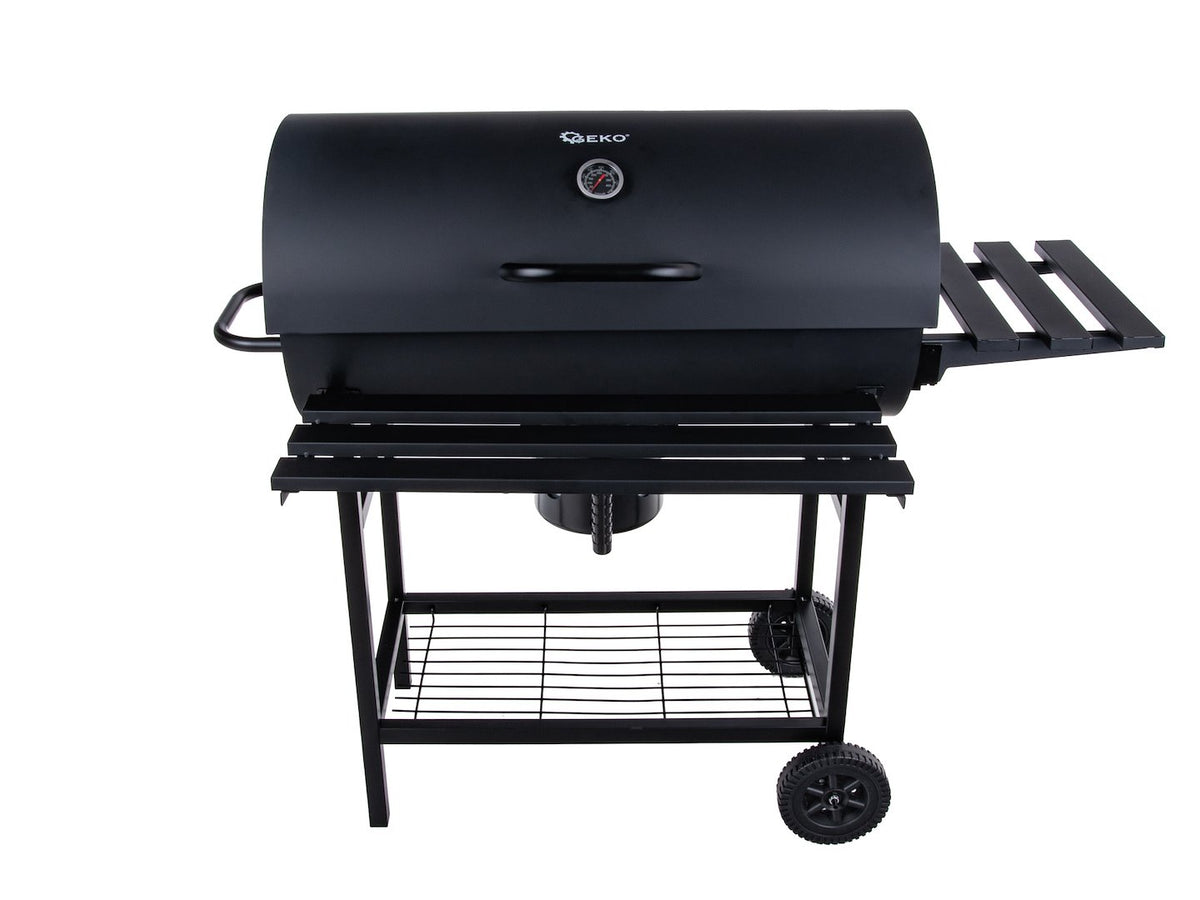 Barrel-stijl houtskoolgrill met deksel - rooster 71x45cm