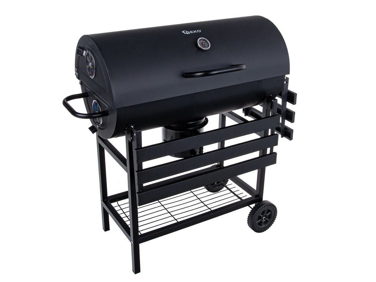 Barrel-stijl houtskoolgrill met deksel - rooster 71x45cm