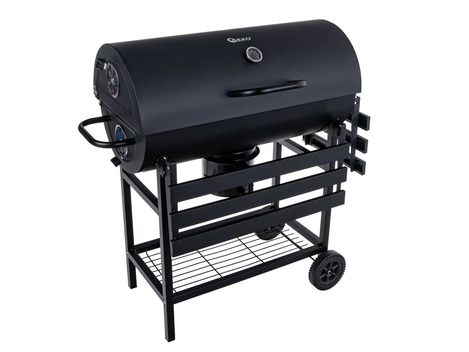 Barrel-stijl houtskoolgrill met deksel - rooster 71x45cm