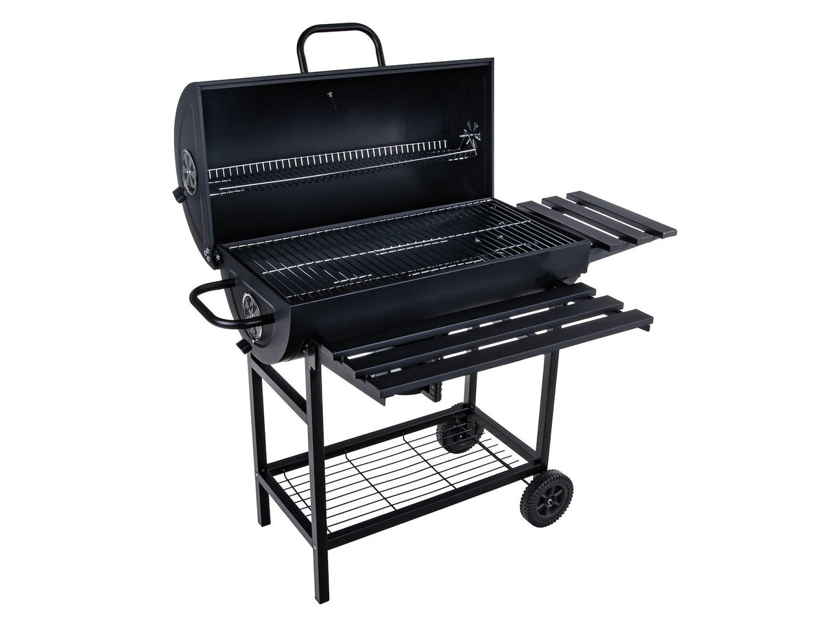 Barrel-stijl houtskoolgrill met deksel - rooster 71x45cm