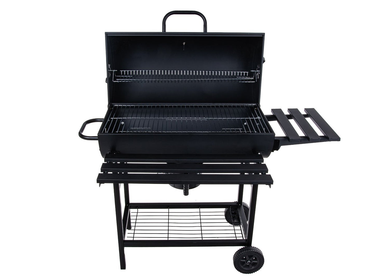 Barrel-stijl houtskoolgrill met deksel - rooster 71x45cm