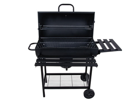 Barrel-stijl houtskoolgrill met deksel - rooster 71x45cm